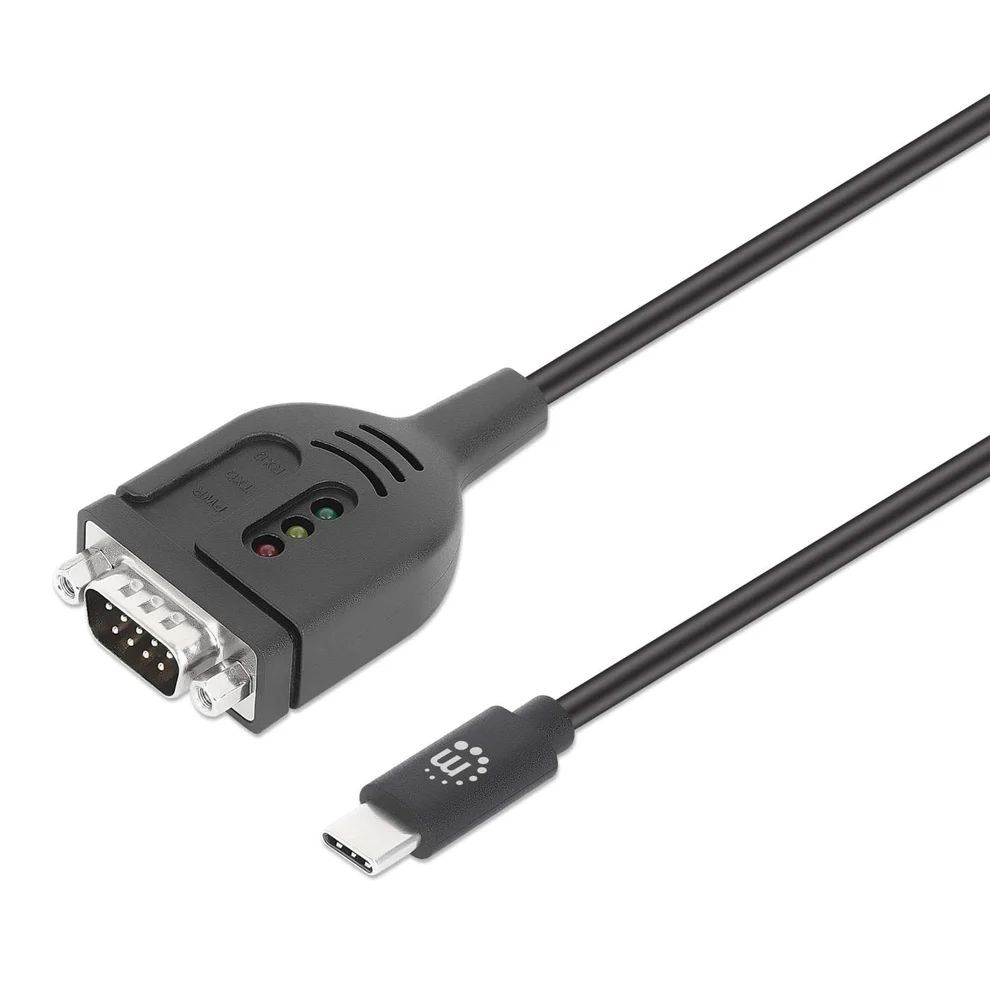 Manhattan USB-C to Serial DB9 / RS232 Adapter Cable 1m Black