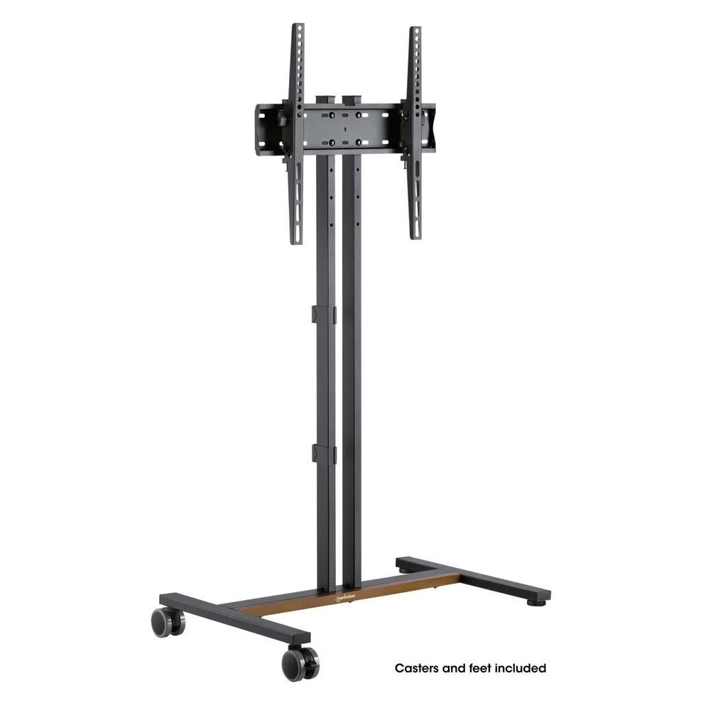 Manhattan Compact Height-Adjustable TV Cart / Stand 34"-55" Black