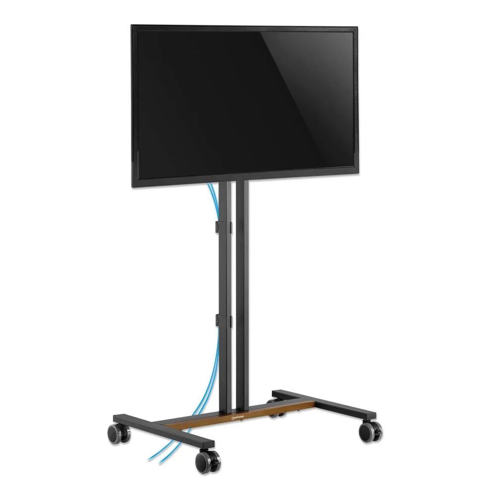 Manhattan Compact Height-Adjustable TV Cart / Stand 34"-55" Black