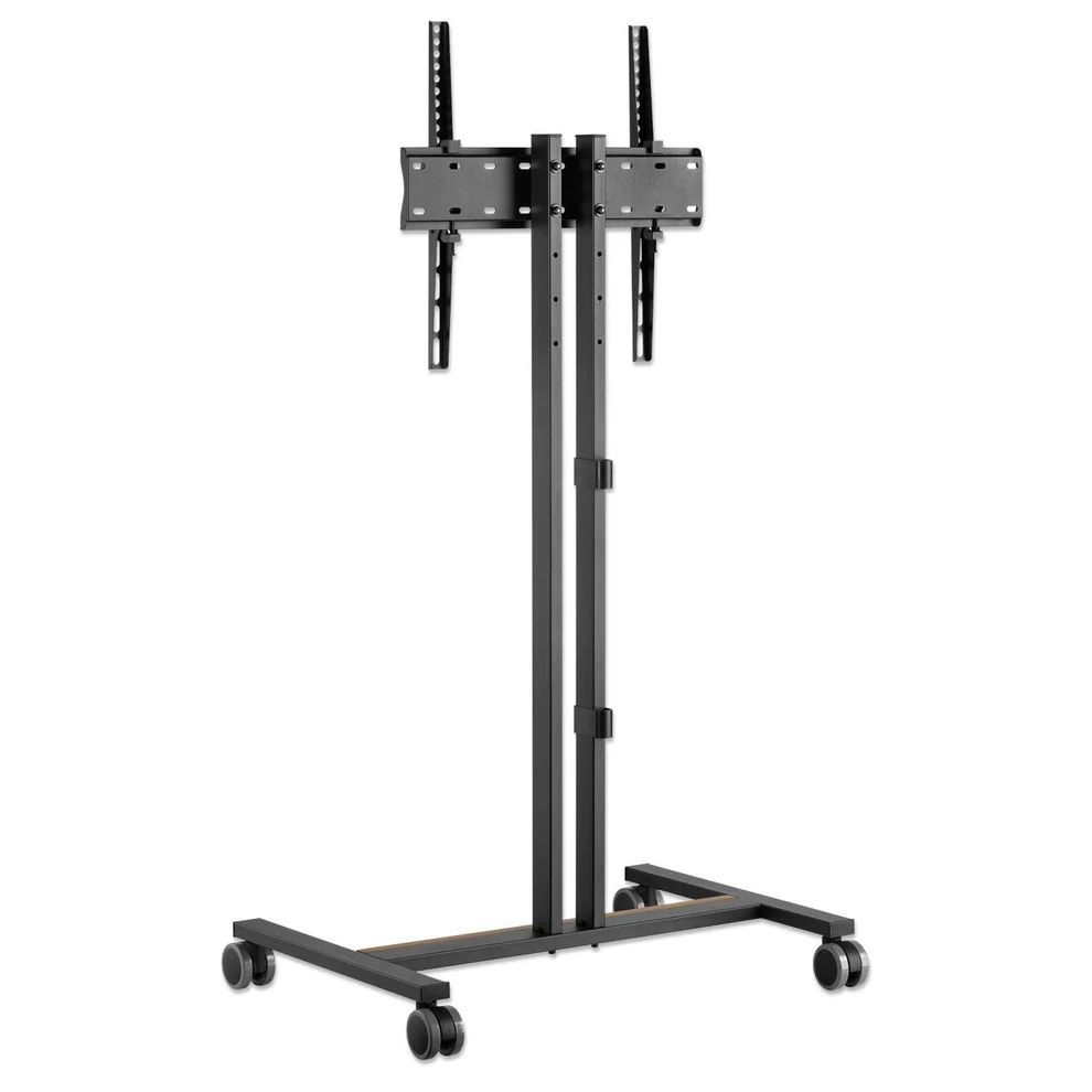 Manhattan Compact Height-Adjustable TV Cart / Stand 34"-55" Black