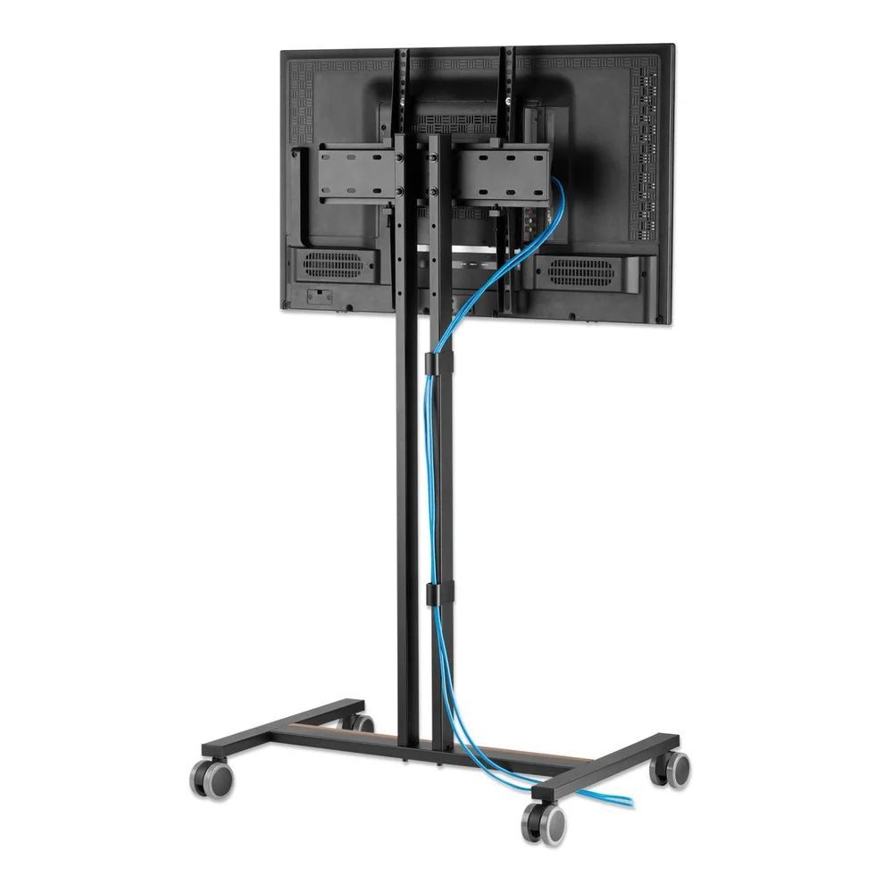 Manhattan Compact Height-Adjustable TV Cart / Stand 34"-55" Black