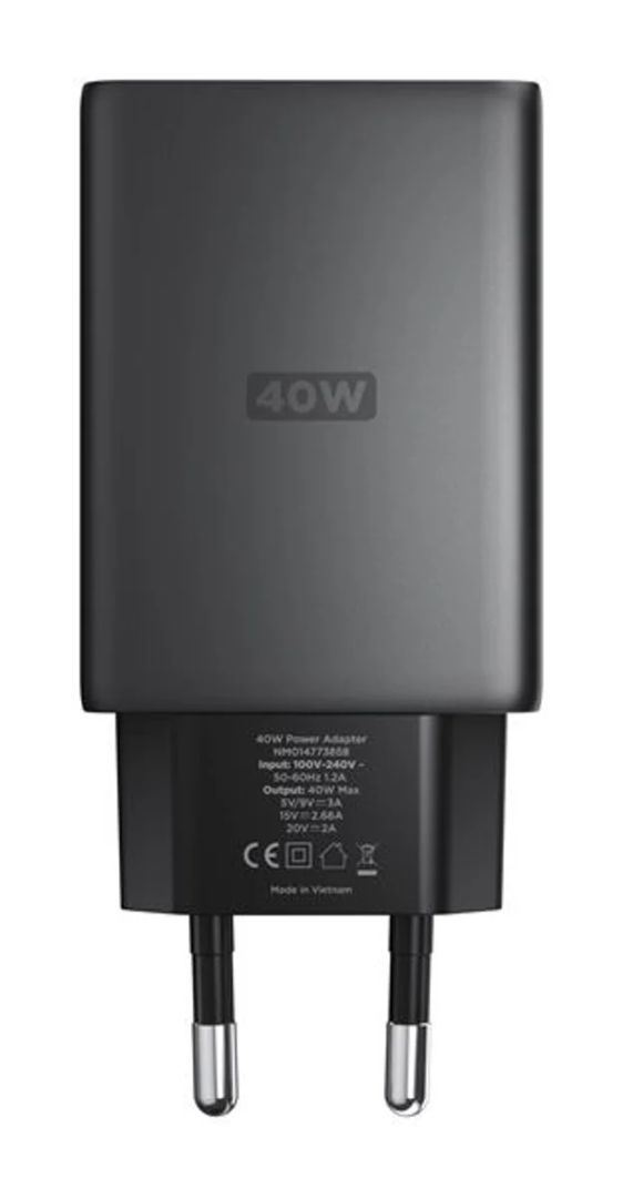 Nomad USB-C Slim Adapter 40W Carbid EU Nomad USB-C Slim Adapter 40W Carbid EU