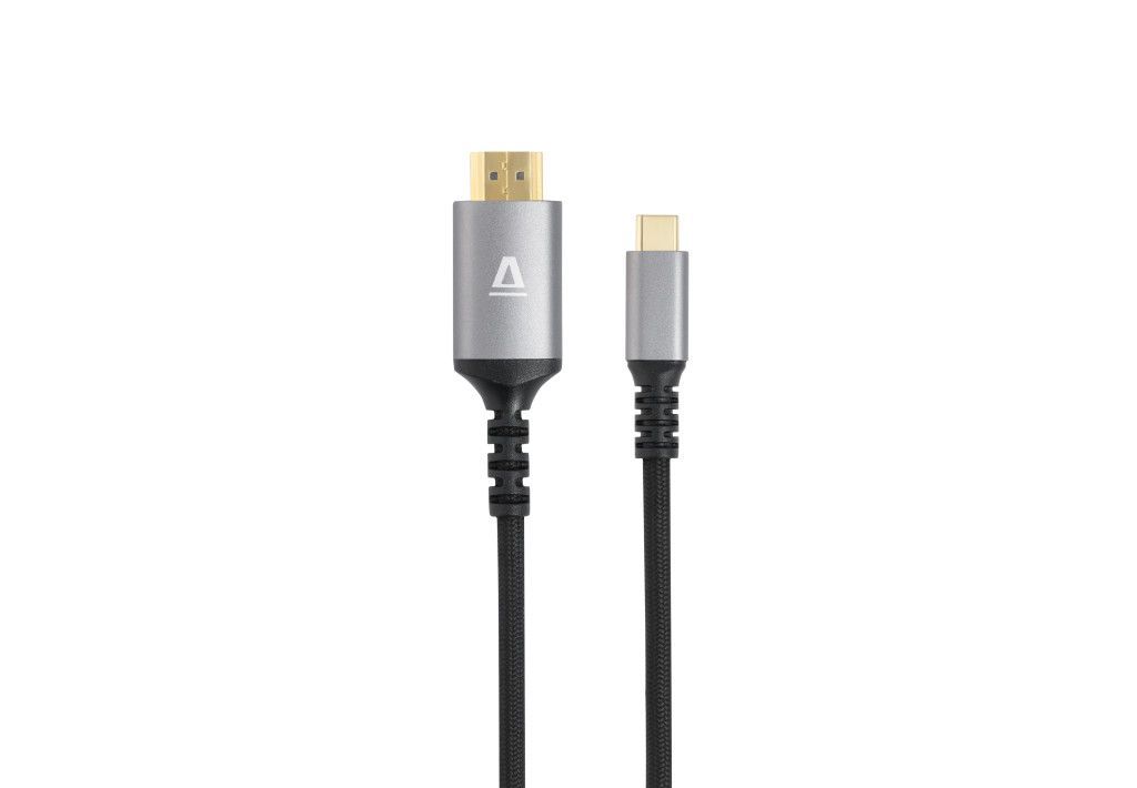 Avax AV9021 PRIME USB-C – HDMI 2.0 kábel 4K / 60 Hz fonott 1.5m Black