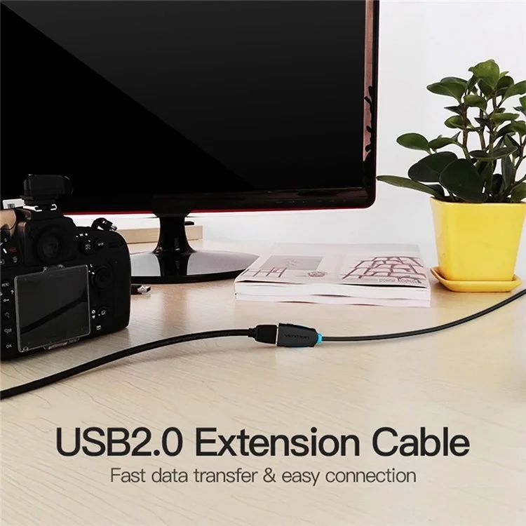 Vention USB-A 2.0/M to USB-A 2.0/F cable 0,5m Black