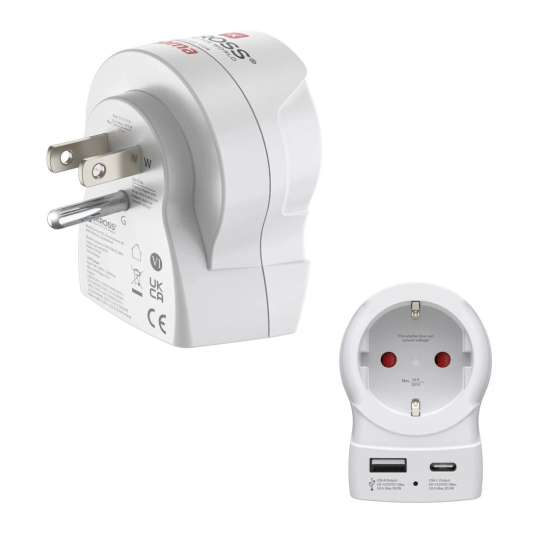 SKROSS USA - EU 30W átalakító utazó adapter White