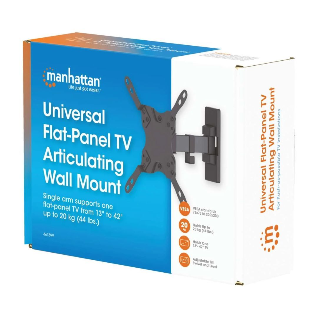 Manhattan Universal Flat-Panel Articulating TV Wall Mount 13-43" Black