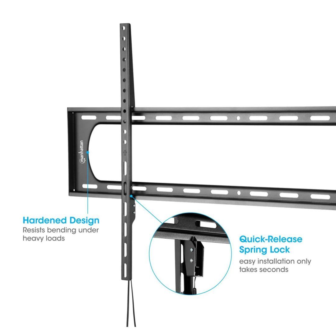 Manhattan Heavy-Duty Low-Profile Large-Screen Fixed TV Wall Mount 60-120" Black Manhattan Heavy-Duty Low-Profile Large-Screen Fixed TV Wall Mount 60-120" Black