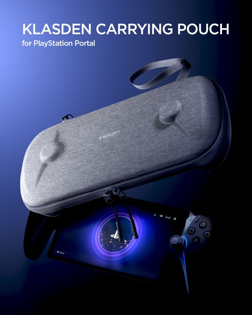 Spigen Klasden Pouch Carrying Case for Sony PlayStation Portal Charcoal Gray Spigen Klasden Pouch Carrying Case for Sony PlayStation Portal Charcoal Gray