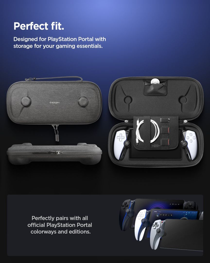 Spigen Klasden Pouch Carrying Case for Sony PlayStation Portal Charcoal Gray Spigen Klasden Pouch Carrying Case for Sony PlayStation Portal Charcoal Gray