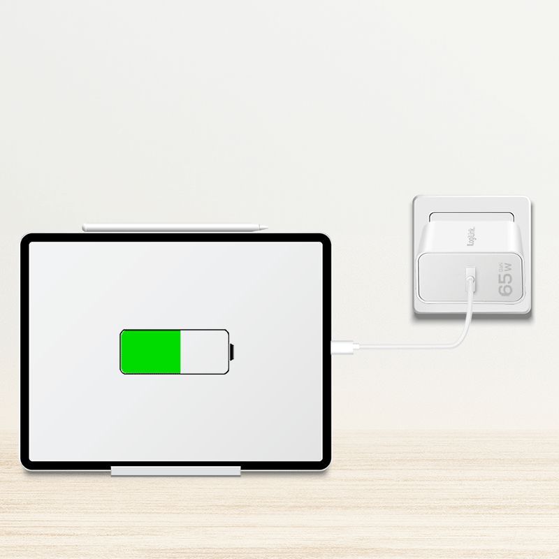 Logilink USB-C charger 65W GaN 1-port 1xUSB-C (PD/QC) White Logilink USB-C charger 65W GaN 1-port 1xUSB-C (PD/QC) White