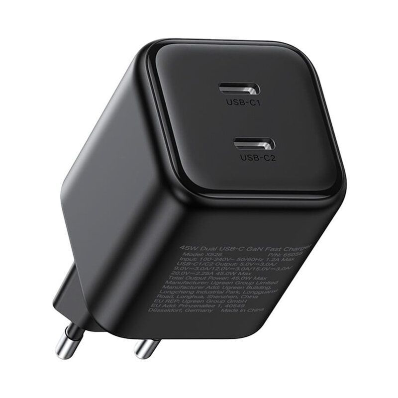 UGREEN Dual Network charger 45W 2x USB-C PD 3.0 GaN Black UGREEN Dual Network charger 45W 2x USB-C PD 3.0 GaN Black
