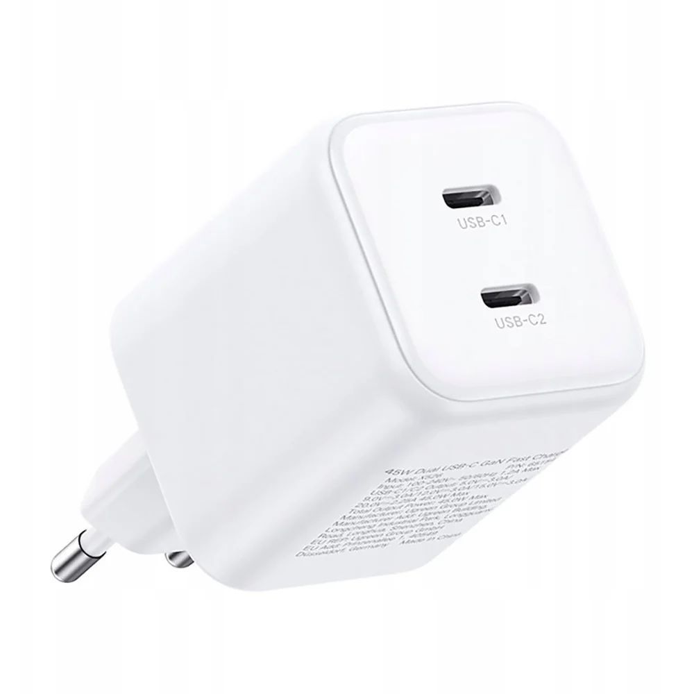 UGREEN Dual Network charger 45W 2x USB-C PD 3.0 GaN White UGREEN Dual Network charger 45W 2x USB-C PD 3.0 GaN White