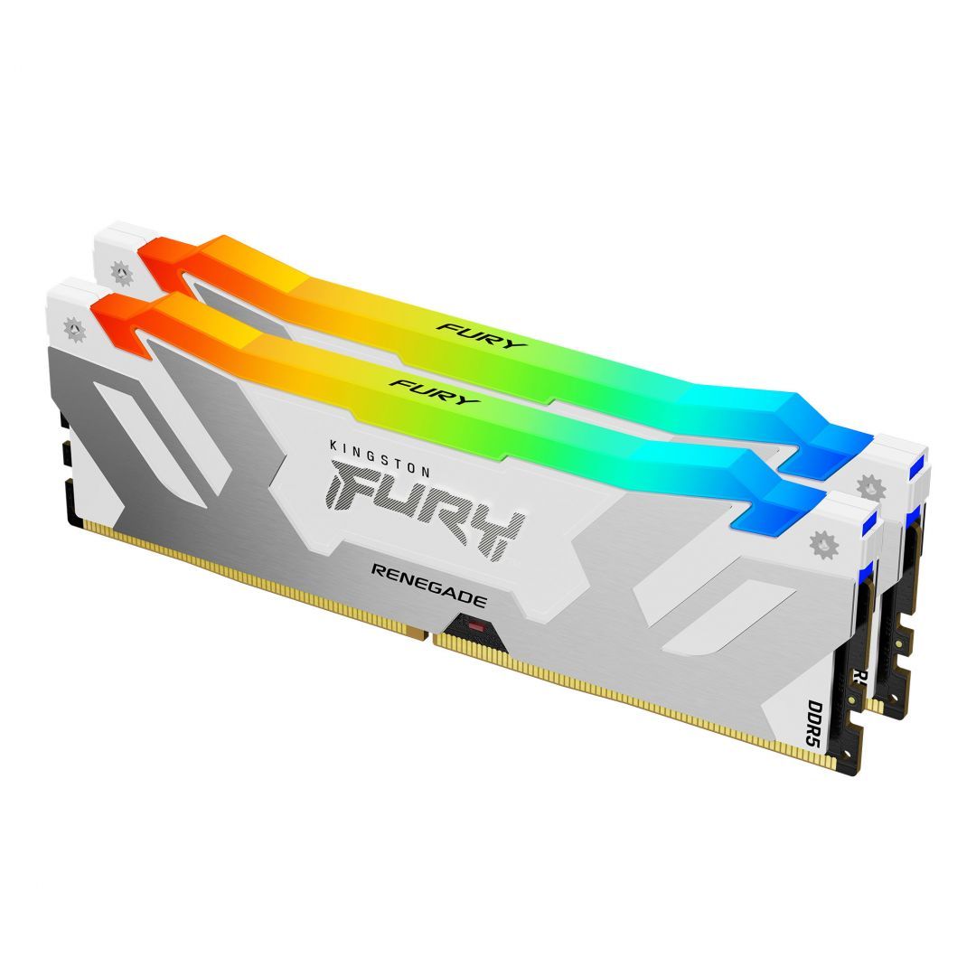 Kingston 32GB DDR5 6400MHz Kit(2x16GB) Fury Renegade RGB White/Silver Kingston 32GB DDR5 6400MHz Kit(2x16GB) Fury Renegade RGB White/Silver