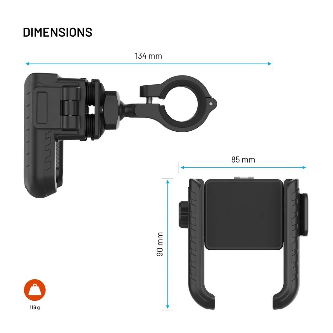 FIXED Bikee Anti Shock Handlebar Phone Holder Black
