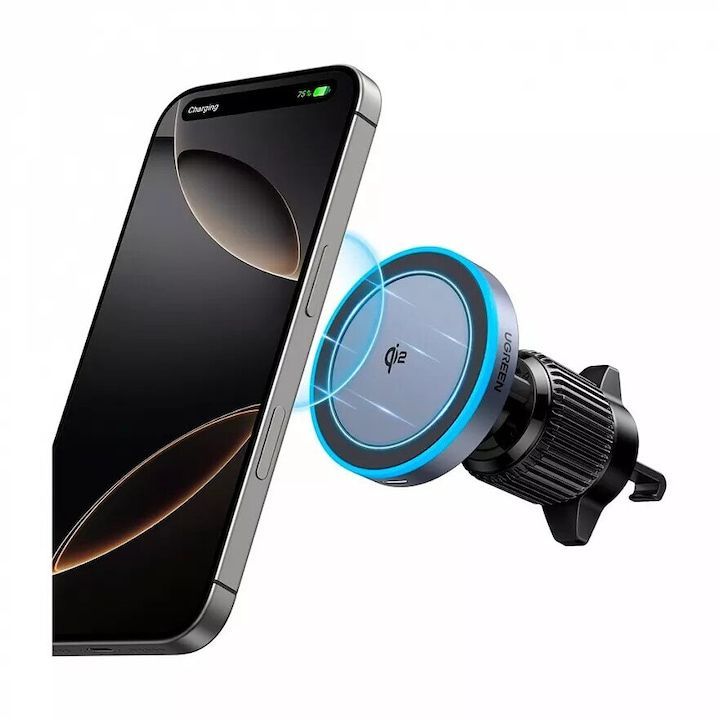 UGREEN Magnetic Wireless Car Charger Qi2 15W Air Vent Mountable Gray UGREEN Magnetic Wireless Car Charger Qi2 15W Air Vent Mountable Gray
