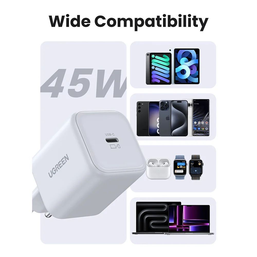 UGREEN Network charger 45W USB-C PD 3.0 GaN White UGREEN Network charger 45W USB-C PD 3.0 GaN White