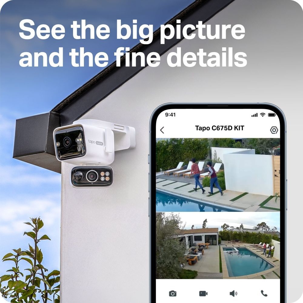 TP-Link Tapo C675D Solar-Powered Dual-Lens Pan/Tilt Security Camera Kit