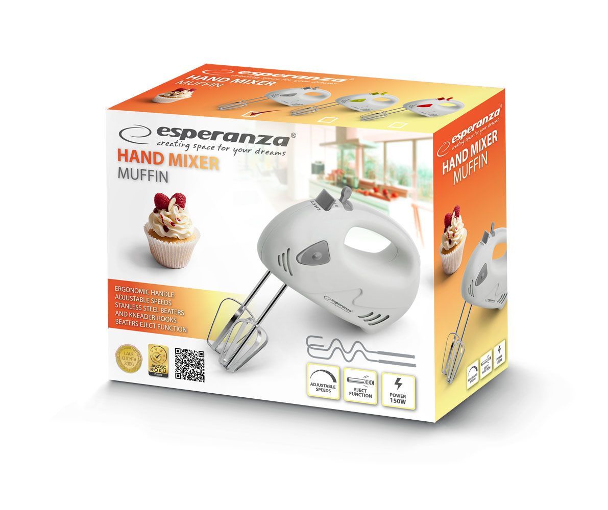 Esperanza EKM007G Hand Mixer White/Grey Esperanza EKM007G Hand Mixer White/Grey
