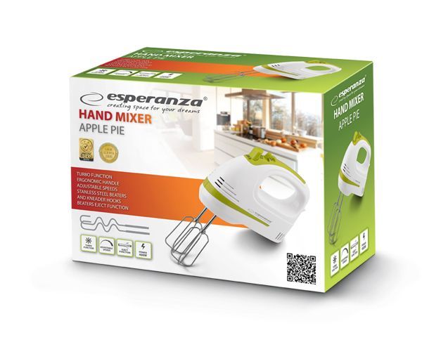 Esperanza EKM011 Hand Mixer White/Apple Green Esperanza EKM011 Hand Mixer White/Apple Green