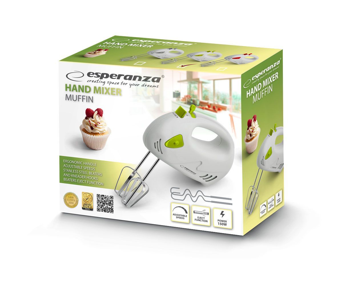 Esperanza EKM007G Hand Mixer White/Green Esperanza EKM007G Hand Mixer White/Green