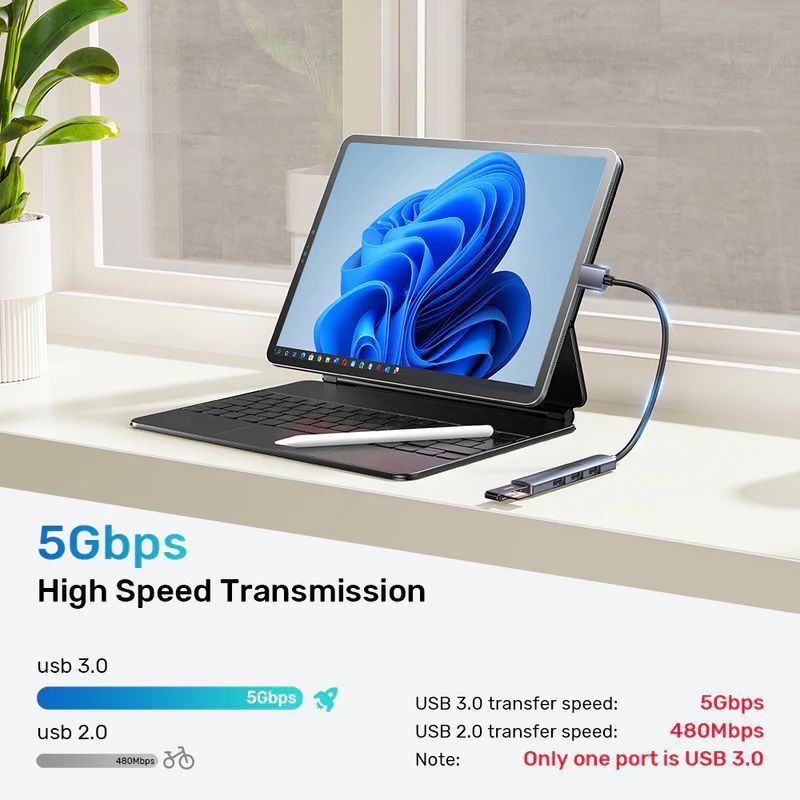 Unitek 4-in-1 USB-A Hub Space Grey