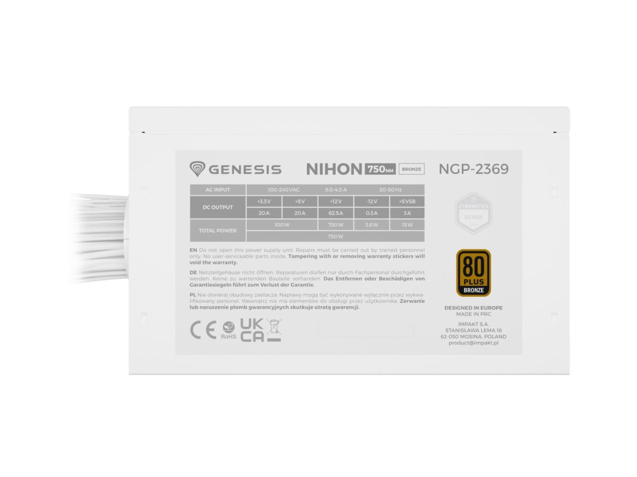 Genesis 750W 80+ Bronze Nihon 750NM White