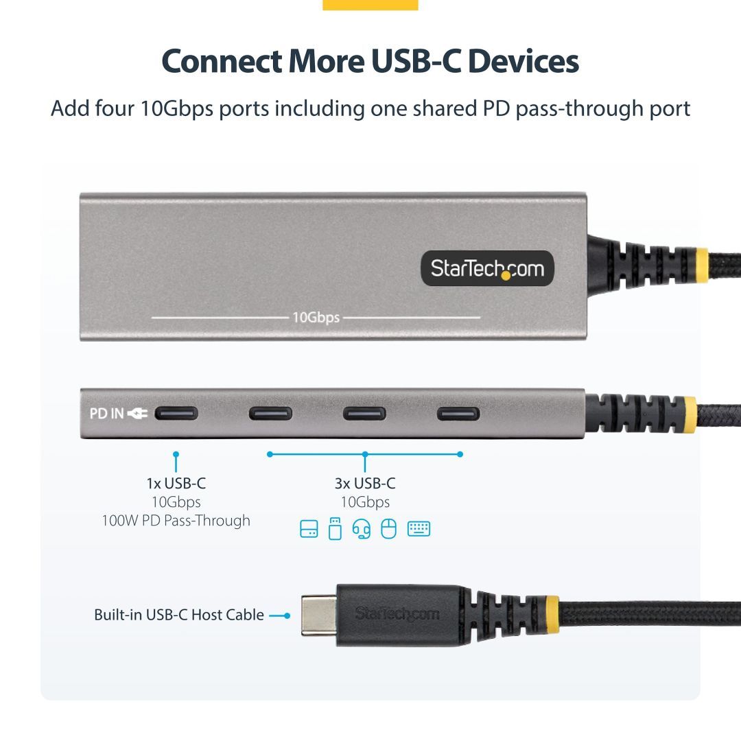 Startech 4-Port USB-C Hub Black
