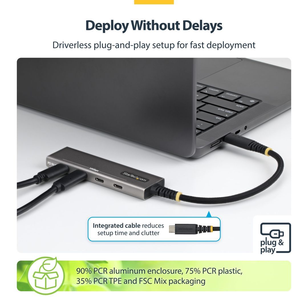 Startech 4-Port USB-C Hub Black