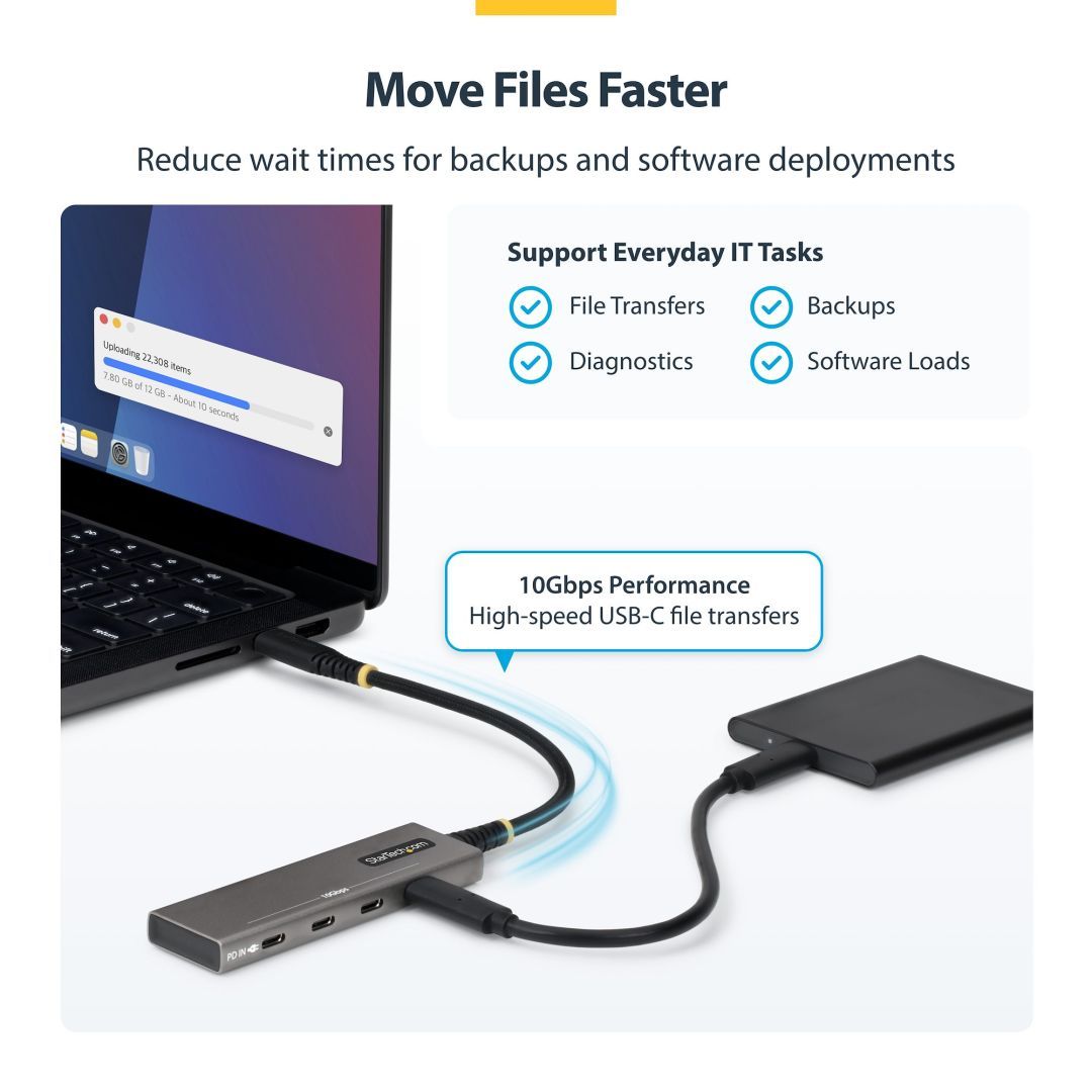 Startech 4-Port USB-C Hub Black