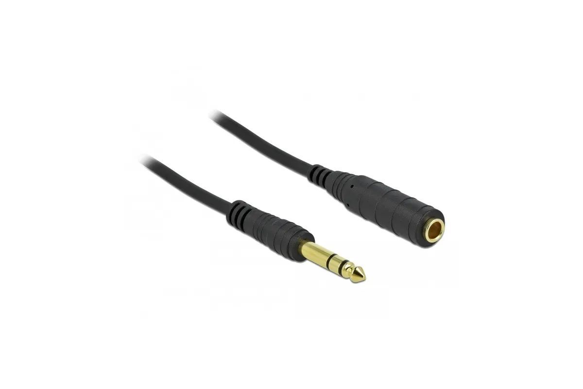 DeLock 6,35mm jack male/famale cable 10m Black DeLock 6,35mm jack male/famale cable 10m Black