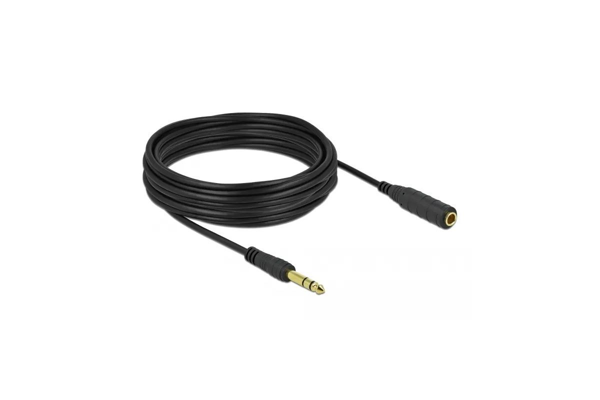DeLock 6,35mm jack male/famale cable 10m Black DeLock 6,35mm jack male/famale cable 10m Black
