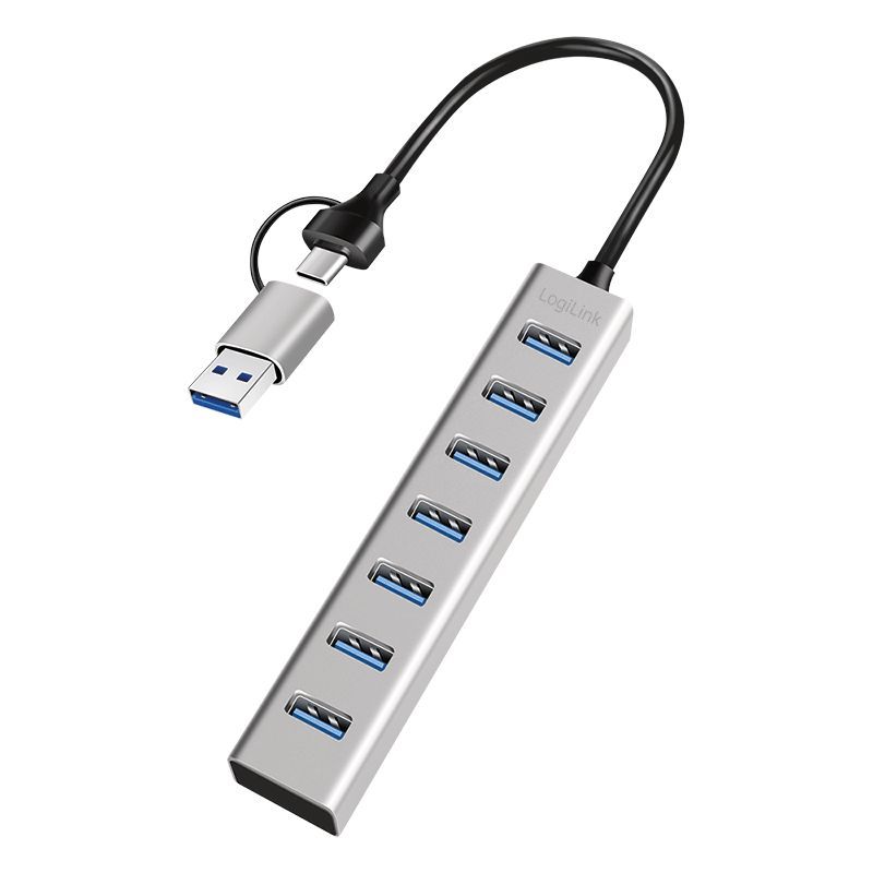 Logilink 7-portos USB3.2 HUB Aluminium Logilink 7-portos USB3.2 HUB Aluminium