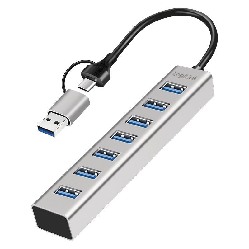 Logilink 7-portos USB3.2 HUB Aluminium Logilink 7-portos USB3.2 HUB Aluminium