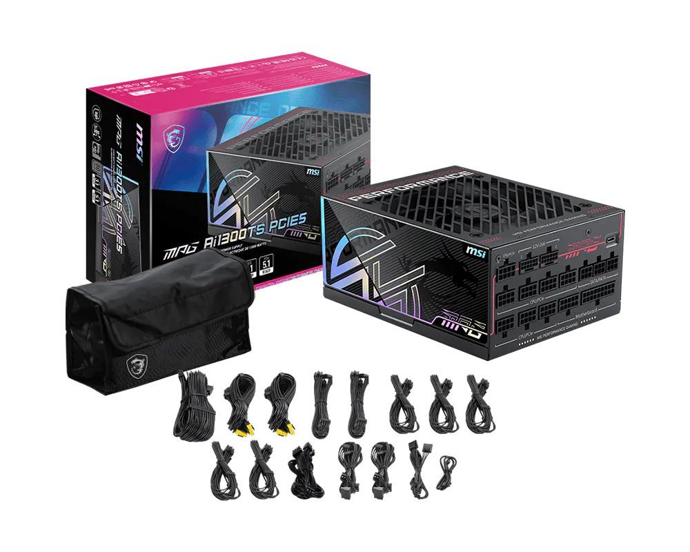Msi 1300W 80+ Titanium MPG Ai1300TS PCIE5 Msi 1300W 80+ Titanium MPG Ai1300TS PCIE5