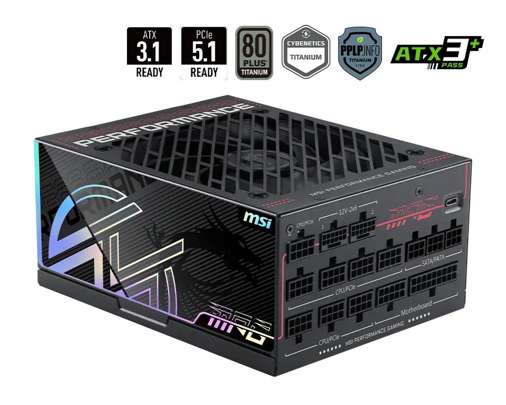 Msi 1300W 80+ Titanium MPG Ai1300TS PCIE5 Msi 1300W 80+ Titanium MPG Ai1300TS PCIE5
