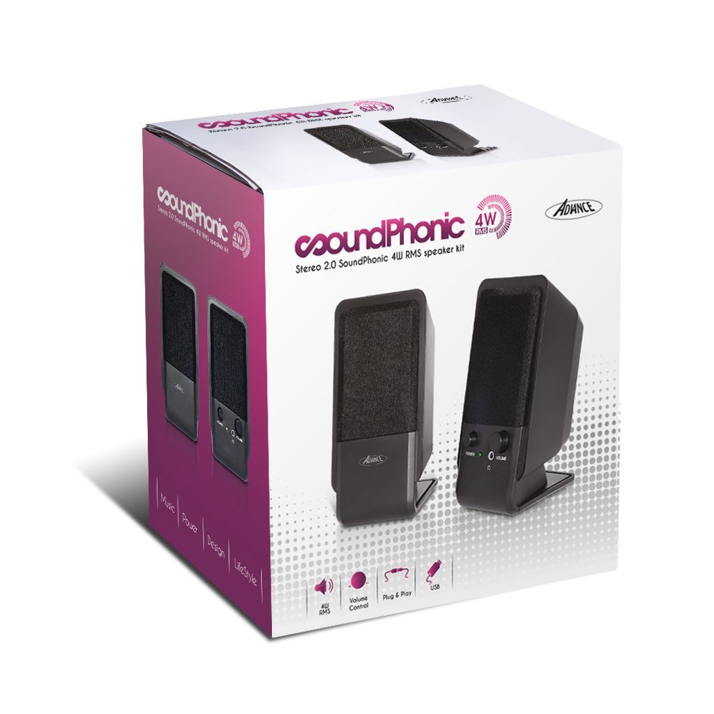 Advance Soundphonics 4W RMS Speaker Black Advance Soundphonics 4W RMS Speaker Black