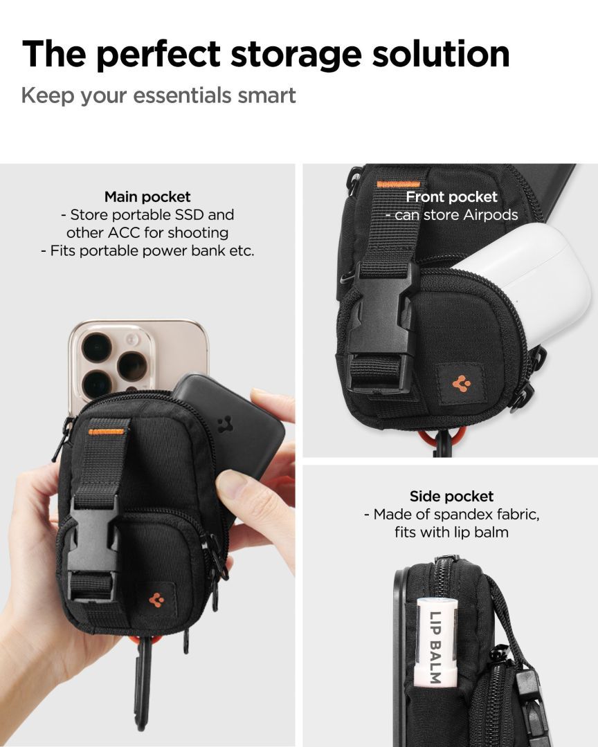 Nomad Spigen Portable Organizer Pouch SnapZip MagSafe, black Nomad Spigen Portable Organizer Pouch SnapZip MagSafe, black