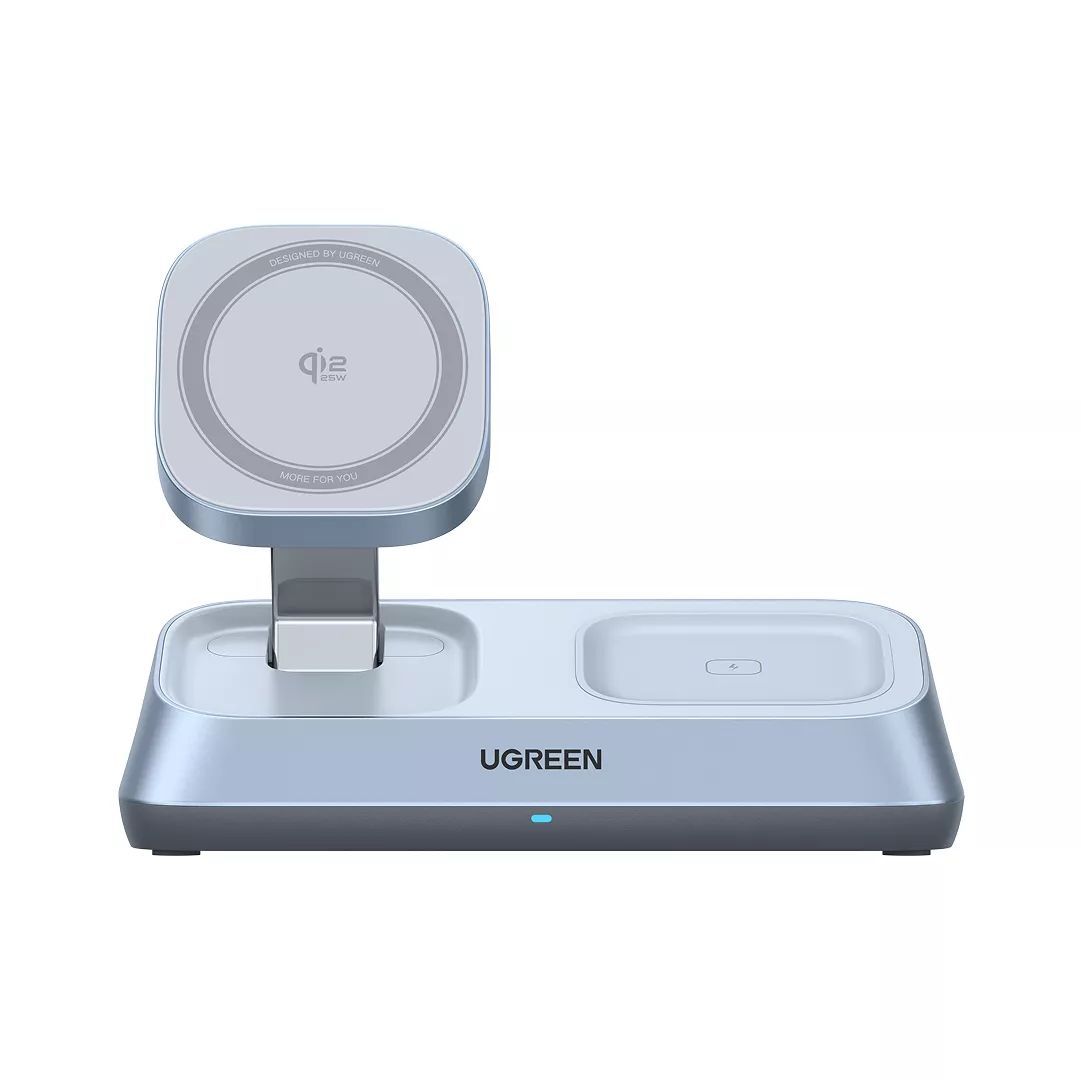UGREEN MagFlow 3-in-1 Magnetic Wireless Charger Qi2.2, 25W MagSafe Compatible Blue UGREEN MagFlow 3-in-1 Magnetic Wireless Charger Qi2.2, 25W MagSafe Compatible Blue