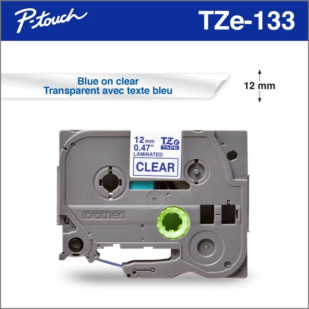 Brother TC103 Laminált P-touch szalag (12mm) Blue on Transparent -7,7m Brother TC103 Laminált P-touch szalag (12mm) Blue on Transparent -7,7m