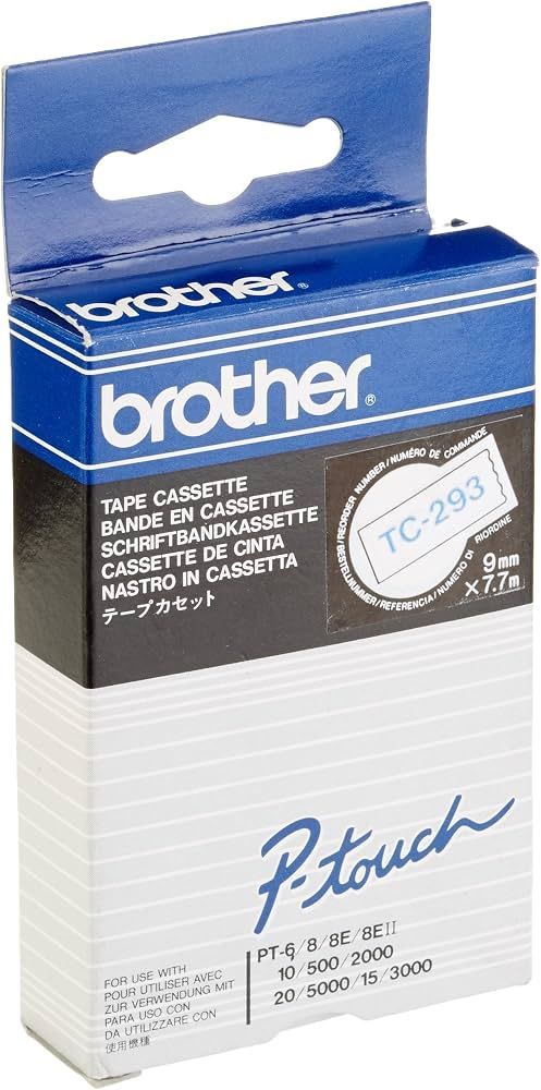 Brother TC293 Laminált P-touch szalag (9mm) Blue on White -7,7m Brother TC293 Laminált P-touch szalag (9mm) Blue on White -7,7m