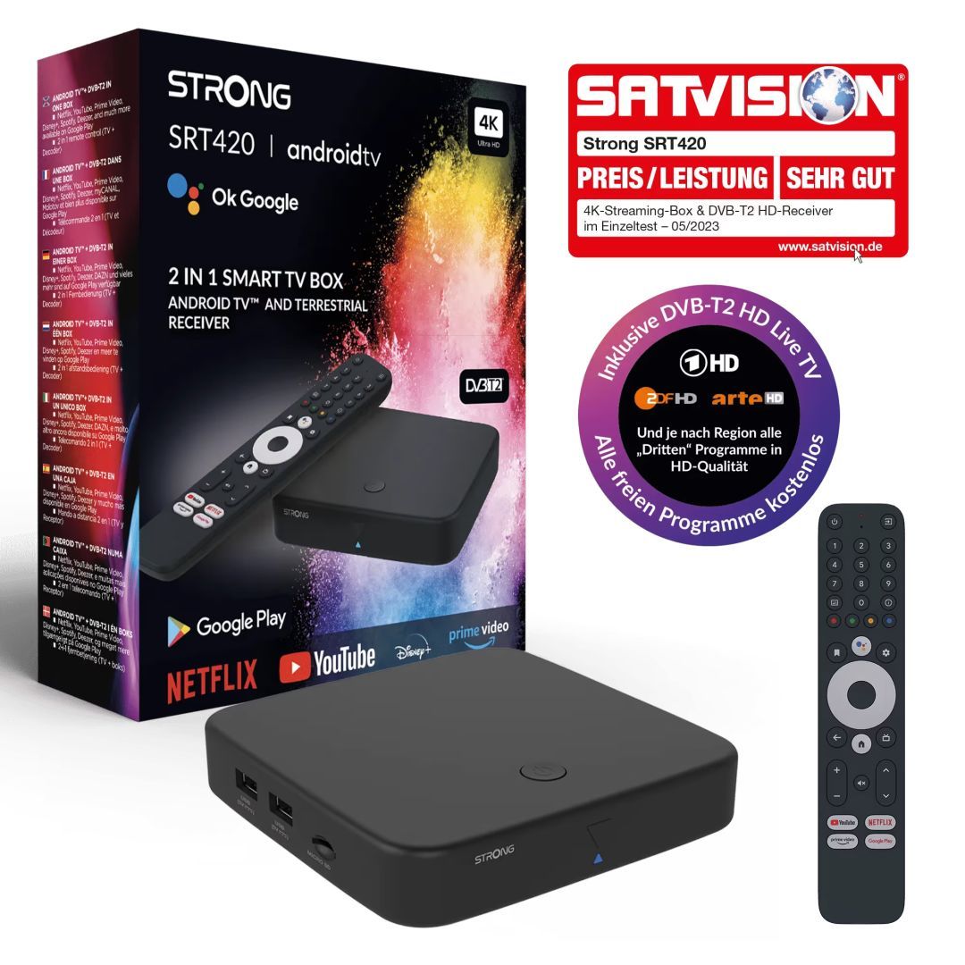 Strong SRT420 LEAP LIVE 420 | 4K Android TV földi sugárzású tunerrel