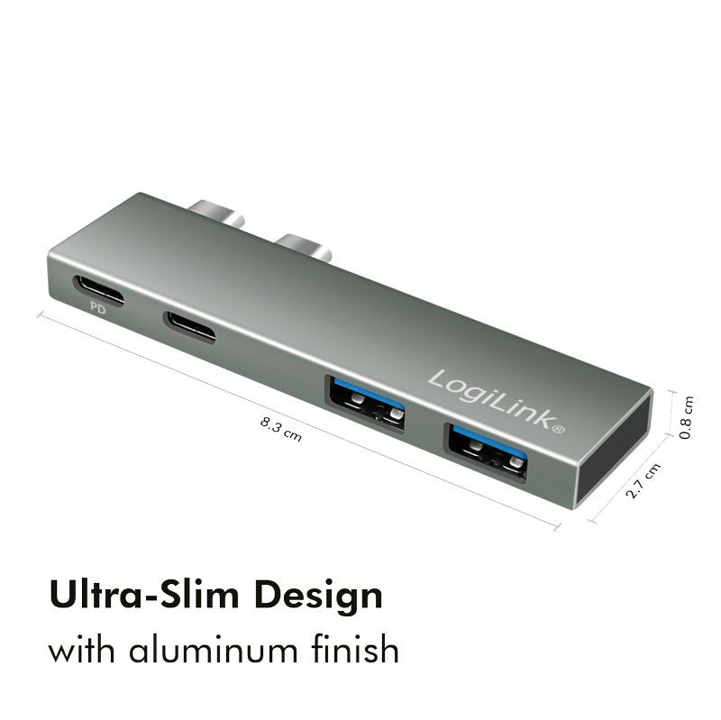 Logilink USB 3.2 Gen2x2 docking station 4-port PD Silver