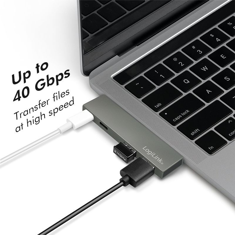 Logilink USB 3.2 Gen2x2 docking station 4-port PD Silver