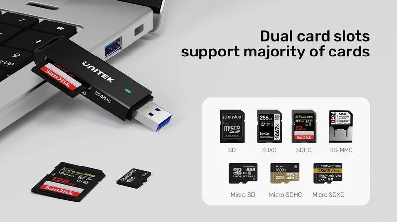 Unitek Y-9327A USB-A Card Reader Black Unitek Y-9327A USB-A Card Reader Black