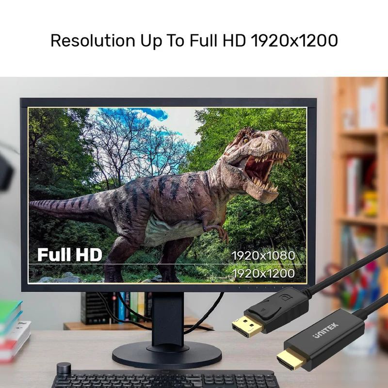Unitek Y-5118CA DisplayPort to HDMI 1080P Full HD Cable 1m Black Unitek Y-5118CA DisplayPort to HDMI 1080P Full HD Cable 1m Black