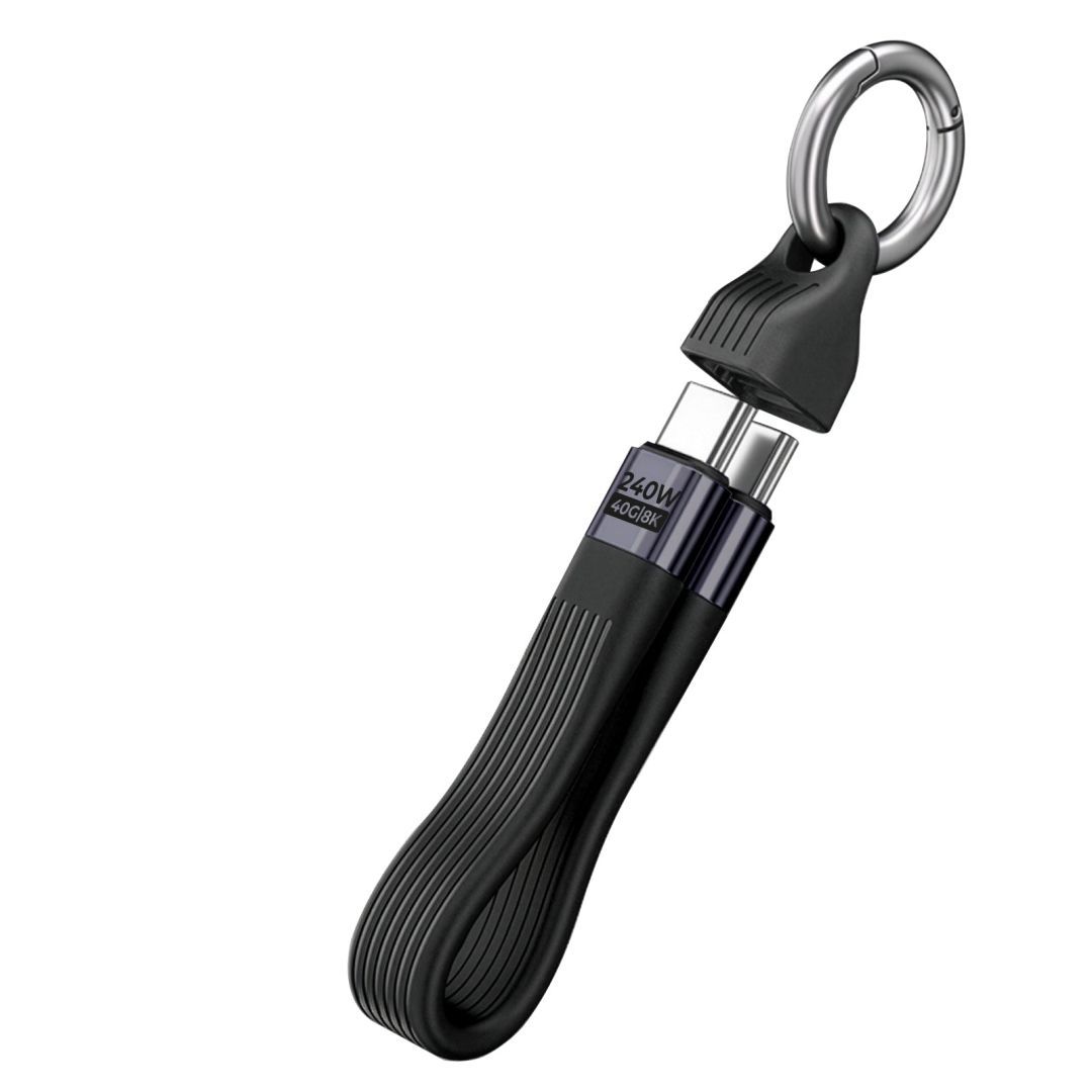 Mobile Origin CB17 240W 40Gbps 8K USB-C Keychain Cable Black