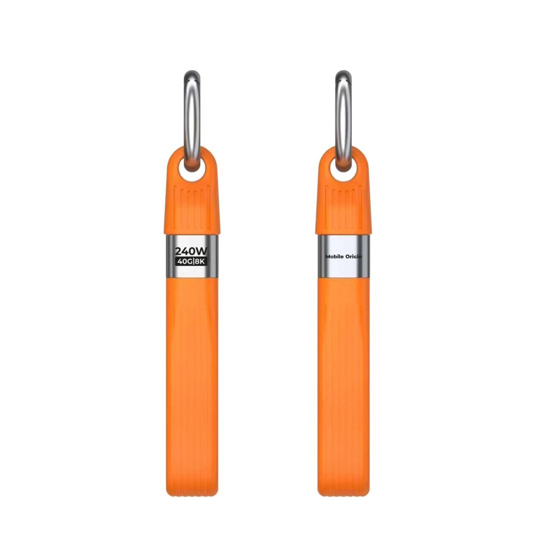 Mobile Origin CB17 240W 40Gbps 8K USB-C Keychain Cable Orange