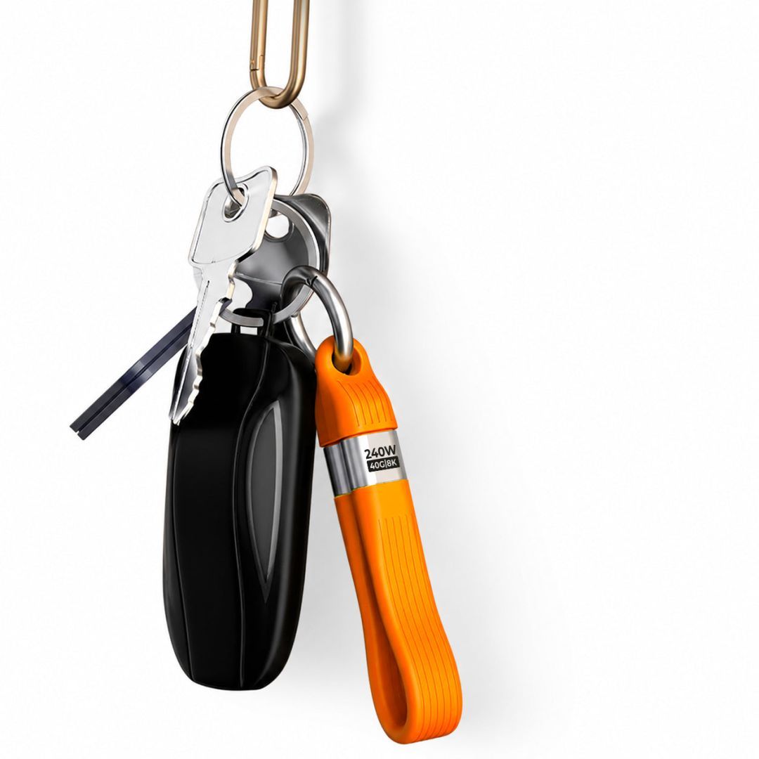 Mobile Origin CB17 240W 40Gbps 8K USB-C Keychain Cable Orange