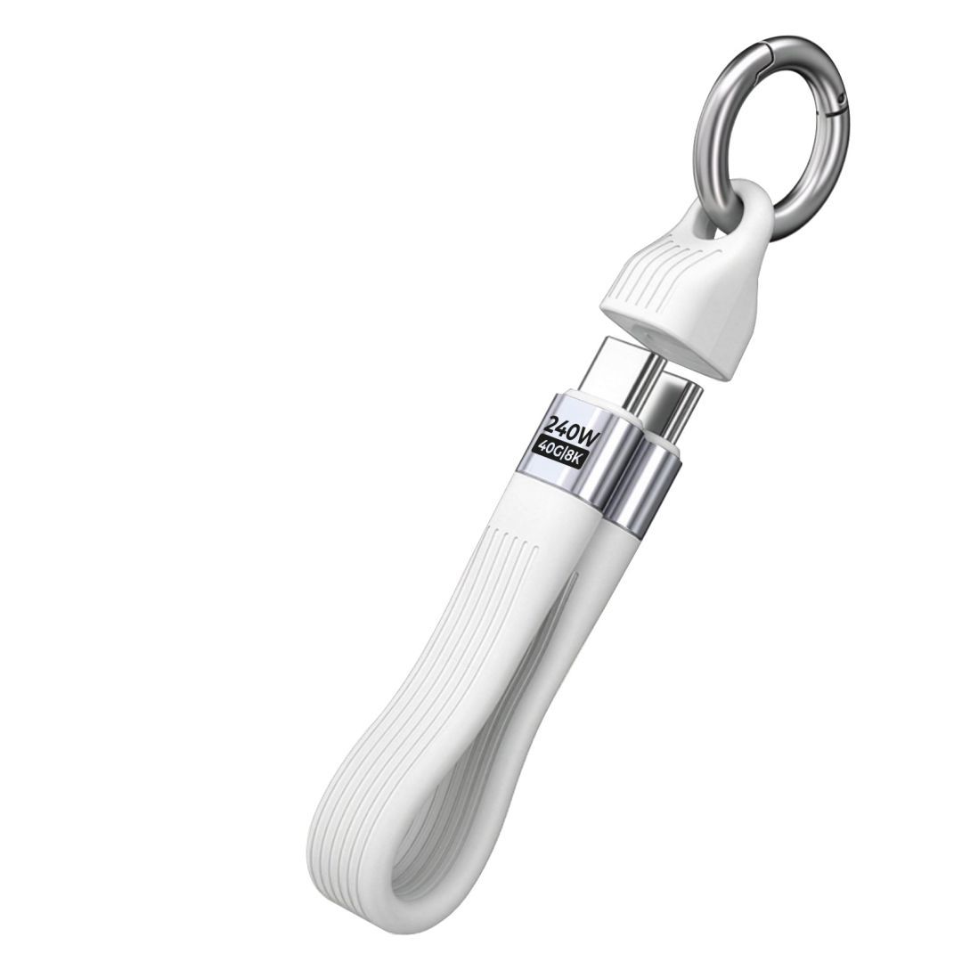 Mobile Origin CB17 240W 40Gbps 8K USB-C Keychain Cable White
