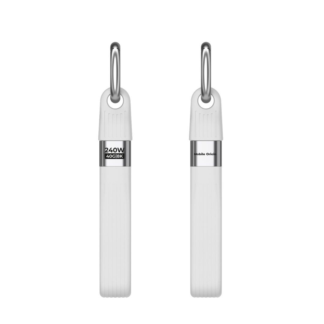 Mobile Origin CB17 240W 40Gbps 8K USB-C Keychain Cable White
